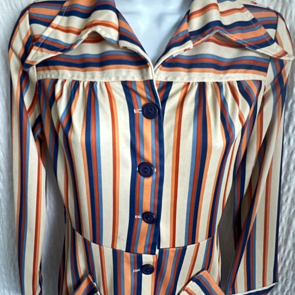 Vintage 1970s Polyester Shirt Dress - Picture 6 of 12